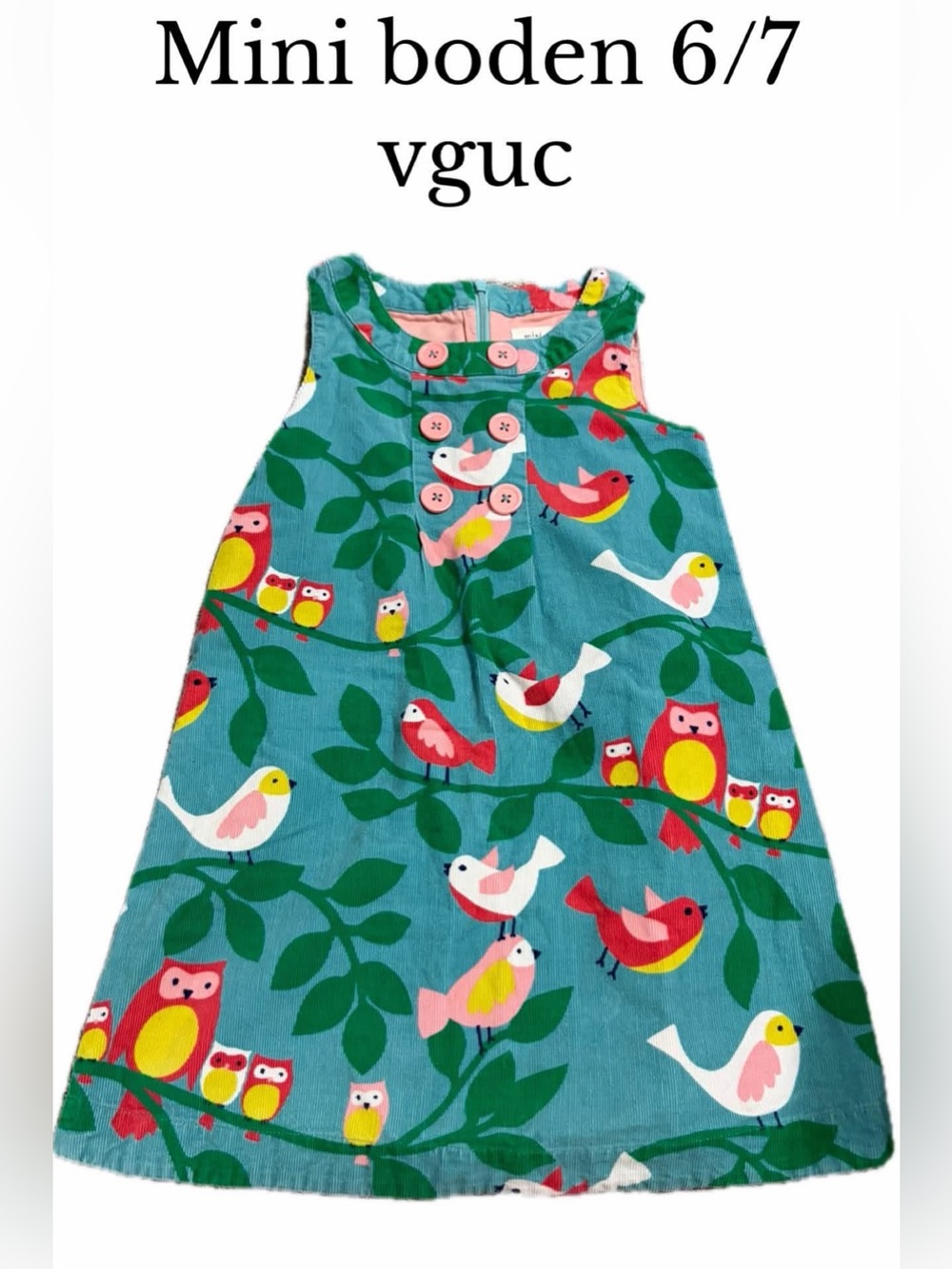 Mini boden 6/7 girls cord dress